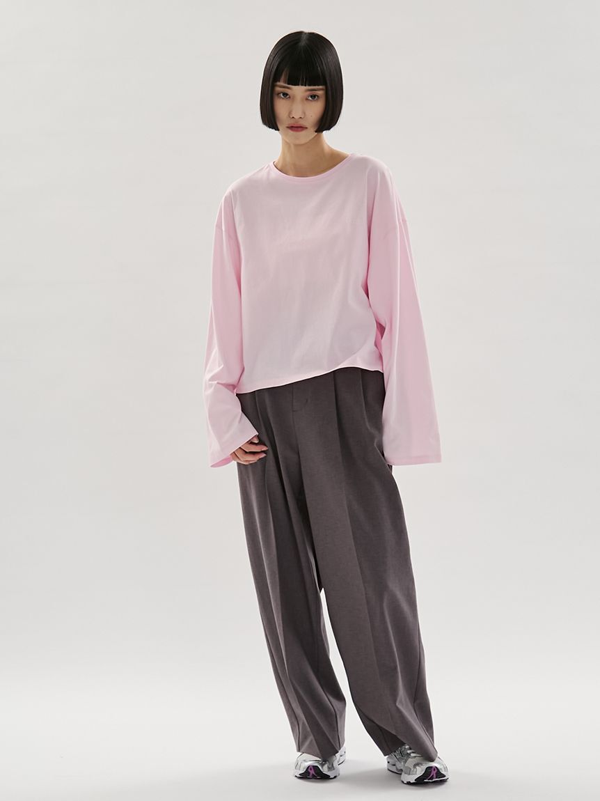 emmi atelier「emmiロゴクルーネックロングTシャツ」|Tシャツ・カットソー|