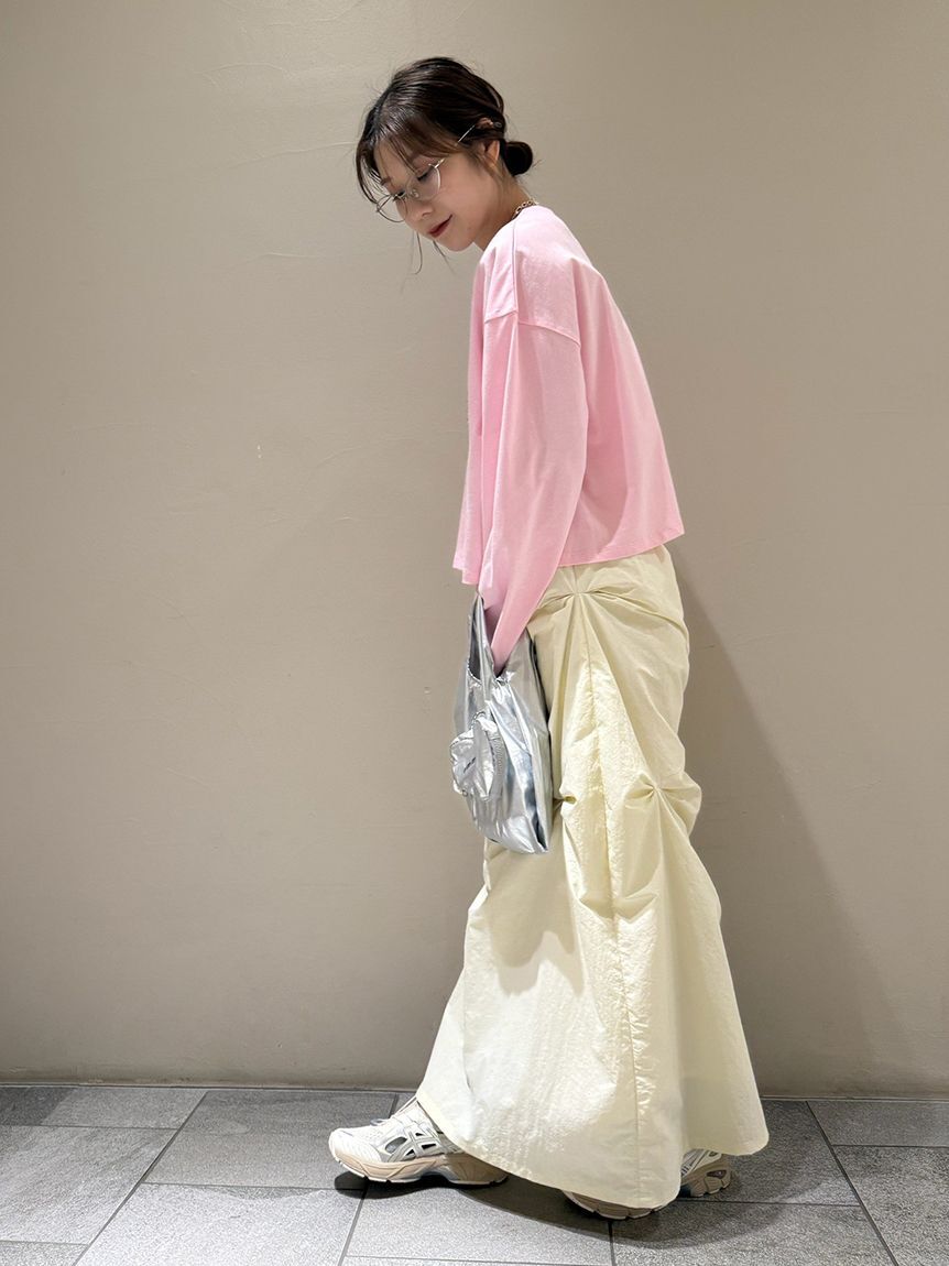 emmi atelier「emmiロゴクルーネックロングTシャツ」|Tシャツ・カットソー|