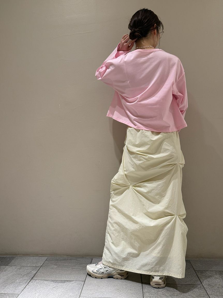 emmi atelier「emmiロゴクルーネックロングTシャツ」|Tシャツ・カットソー|