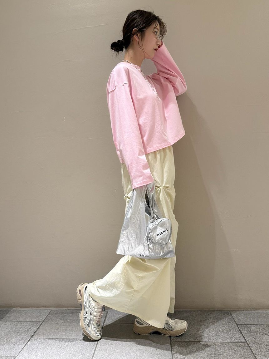 emmi atelier「emmiロゴクルーネックロングTシャツ」|Tシャツ・カットソー|