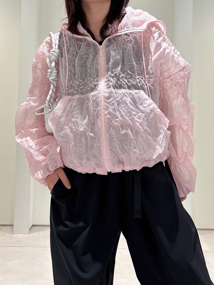 emmi atelier「フラワーエンブロイダリーブルゾン【セットアップ対応】/ハンドウォッシャブル」|ブルゾン・スタジャン|