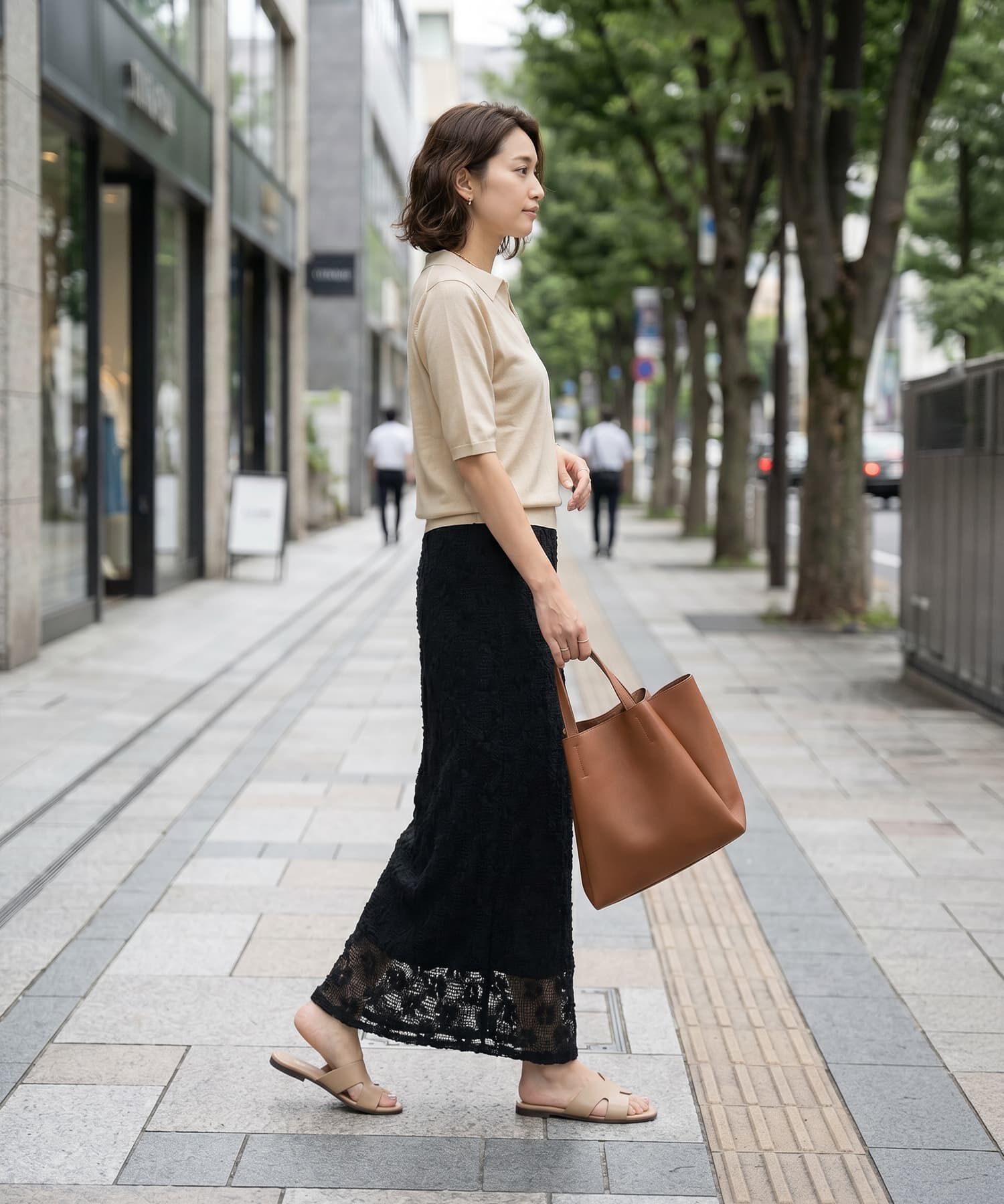 STYLE DELI「薄手シャリ感スキッパーニットトップス」|Tシャツ・カットソー|