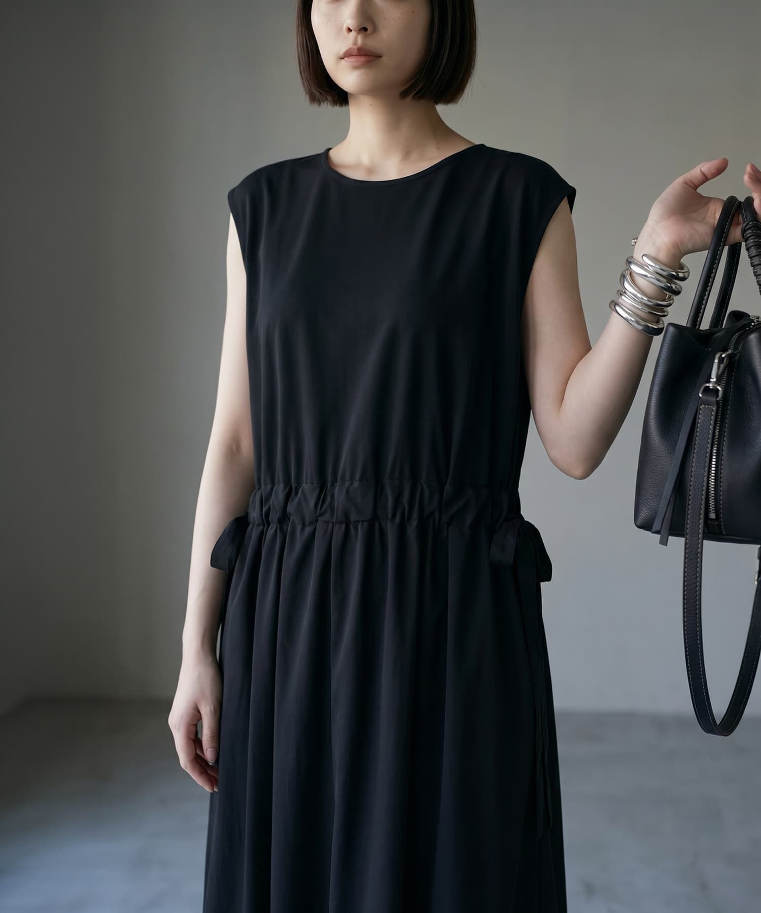 STYLE DELI「【BLK001】さらっと落ち感カットソーワンピース」|ワンピース|