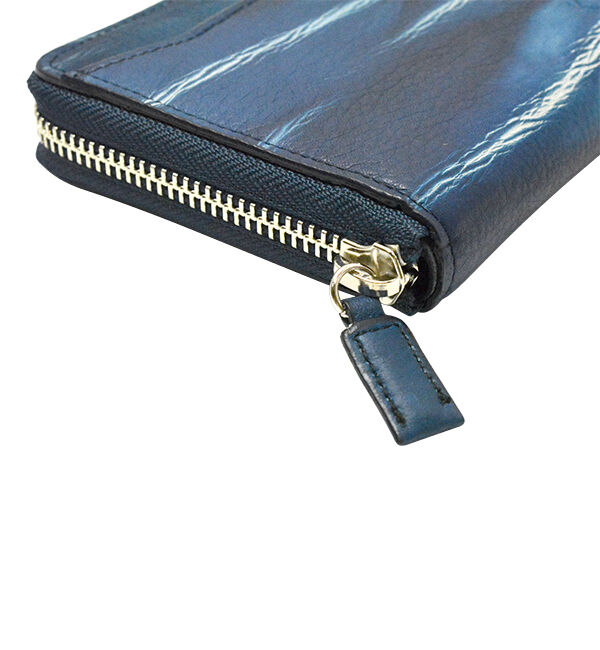 Kinuya Indigo「AWA-AI　絞りラウンド長財布」|財布|