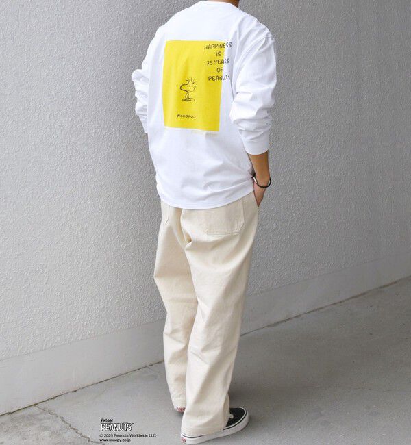 SHIPS any「SHIPS any: SNOOPY コラボ 75th グラフィック プリント Tシャツ(ロンT)◆」|Tシャツ・カットソー|