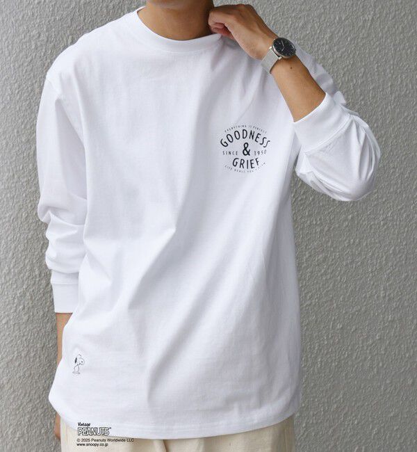 SHIPS any「SHIPS any: SNOOPY コラボ 75th グラフィック プリント Tシャツ(ロンT)◆」|Tシャツ・カットソー|