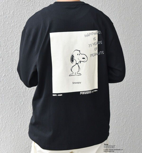 SHIPS any「SHIPS any: SNOOPY コラボ 75th グラフィック プリント Tシャツ(ロンT)◆」|Tシャツ・カットソー|
