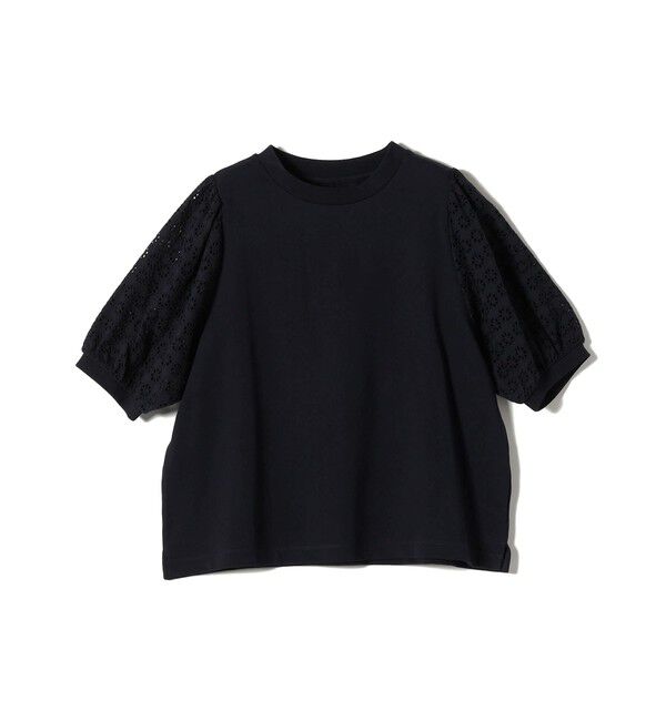 SHIPS Colors 「SHIPS Colors:〈手洗い可能〉ミニ裏毛 レース スリーブ トップス◇」|Tシャツ・カットソー|