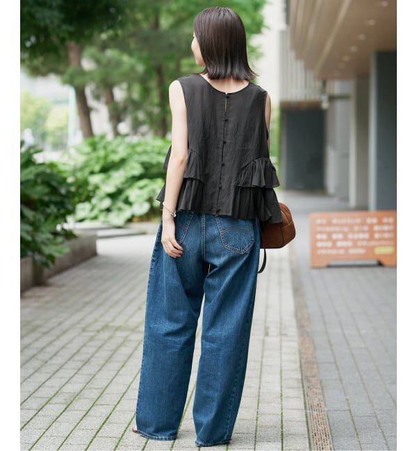 SLOBE IENA「《WEB限定カラーあり》2WAYペプラムフリル ノースリーブブラウス」|シャツ・ブラウス|