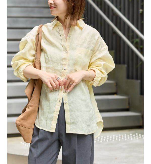 JOURNAL STANDARD relume「《追加3 / 新色》カラーリネンオーバーサイズシャツ」|シャツ・ブラウス|イエロー A