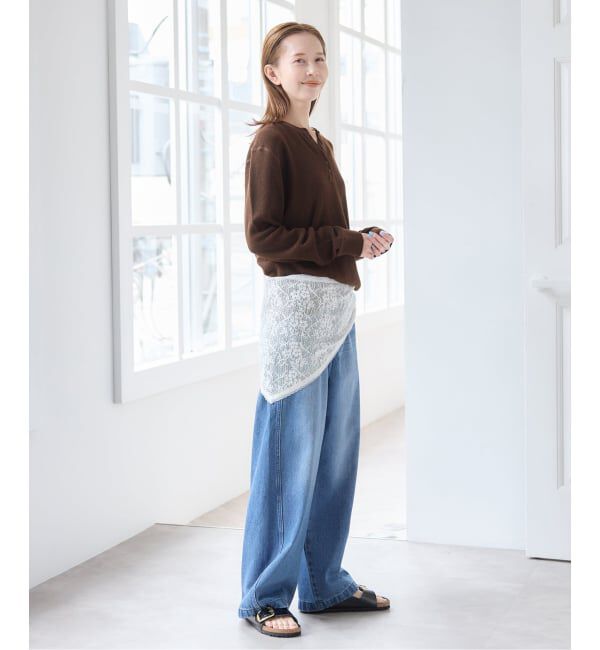 U by SPICK&SPAN「《予約》シアーワッフルヘンリーネックニット」|ニット・セーター|