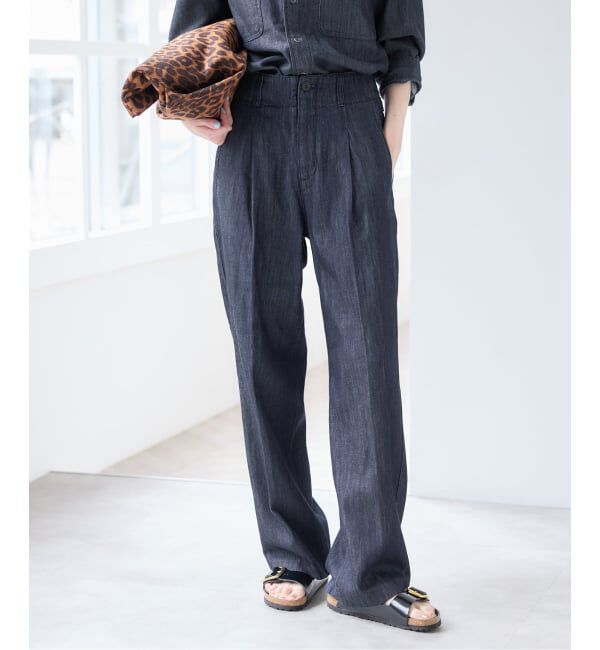 U by SPICK&SPAN「セルローススラックスデニム」|デニム|ネイビー