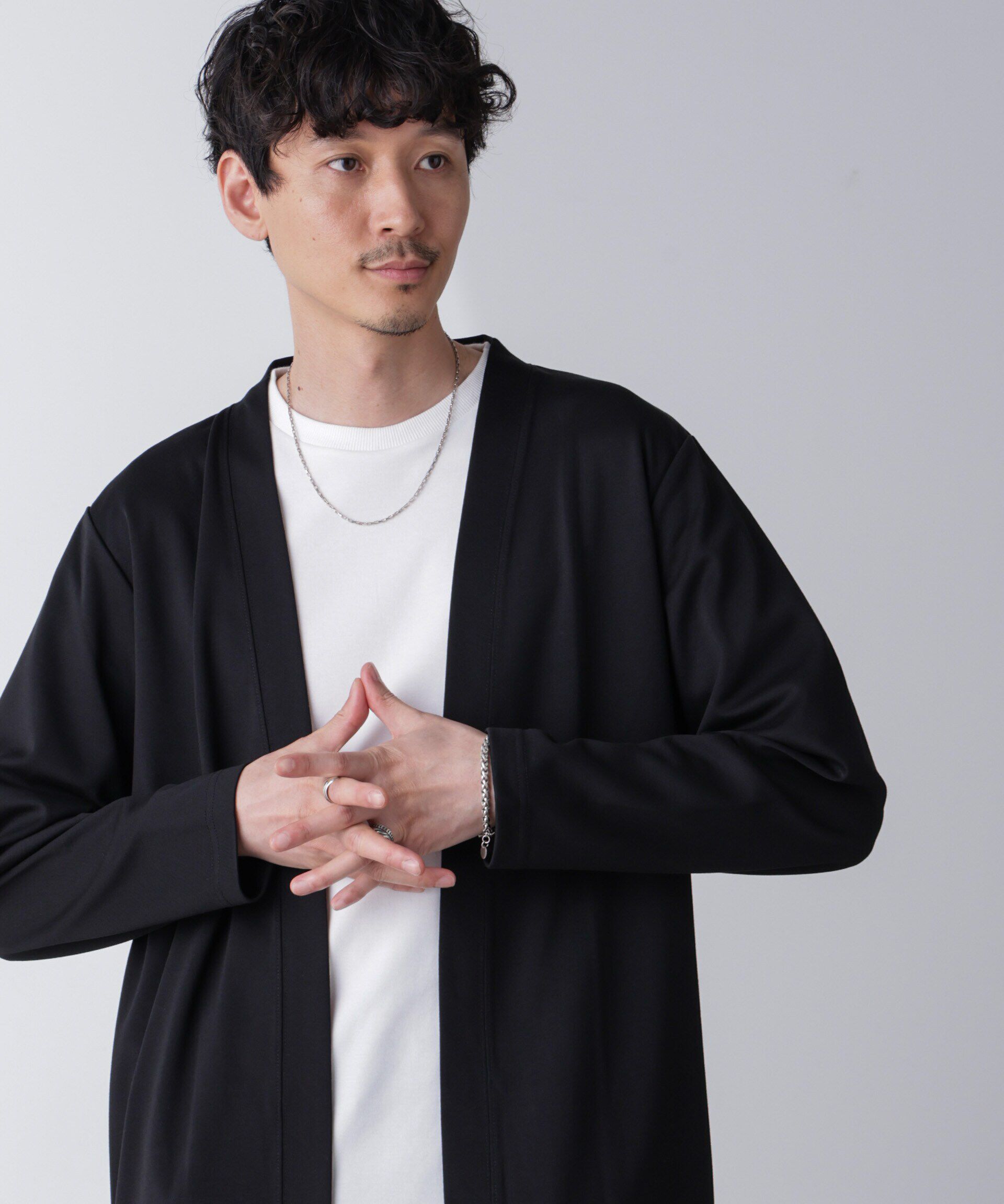 NANO universe「ダブルジャージー着流しカーディガン 24AW」|Tシャツ・カットソー|