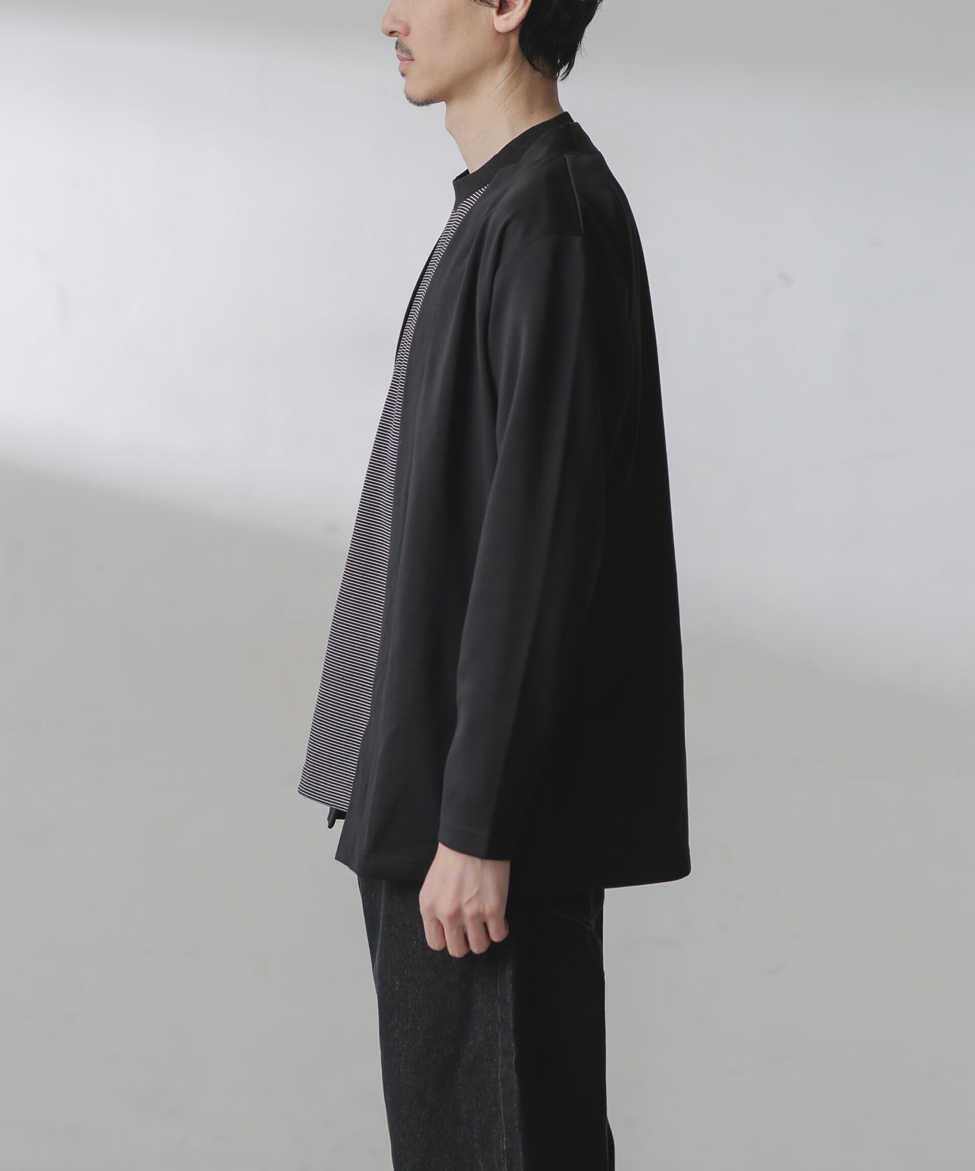 NANO universe「ダブルジャージー着流しカーディガン 24AW」|Tシャツ・カットソー|