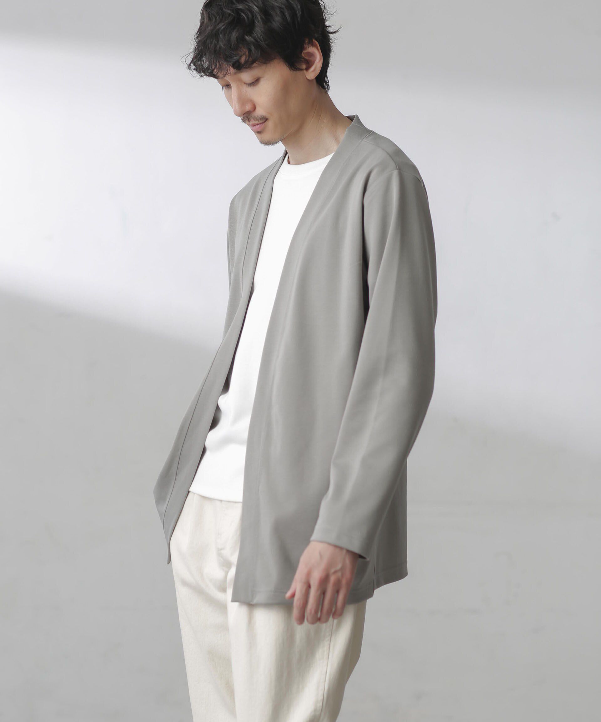 NANO universe「ダブルジャージー着流しカーディガン 24AW」|Tシャツ・カットソー|