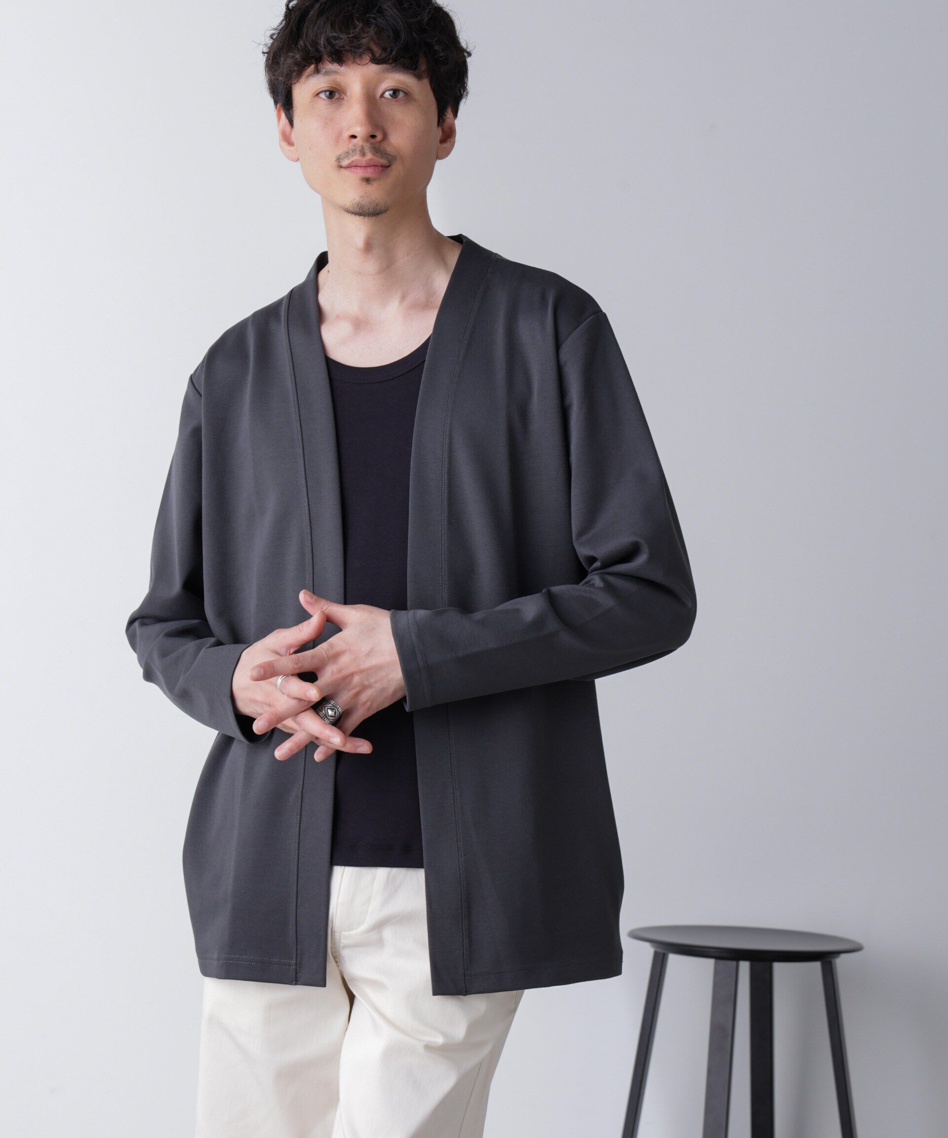 NANO universe「ダブルジャージー着流しカーディガン 24AW」|Tシャツ・カットソー|