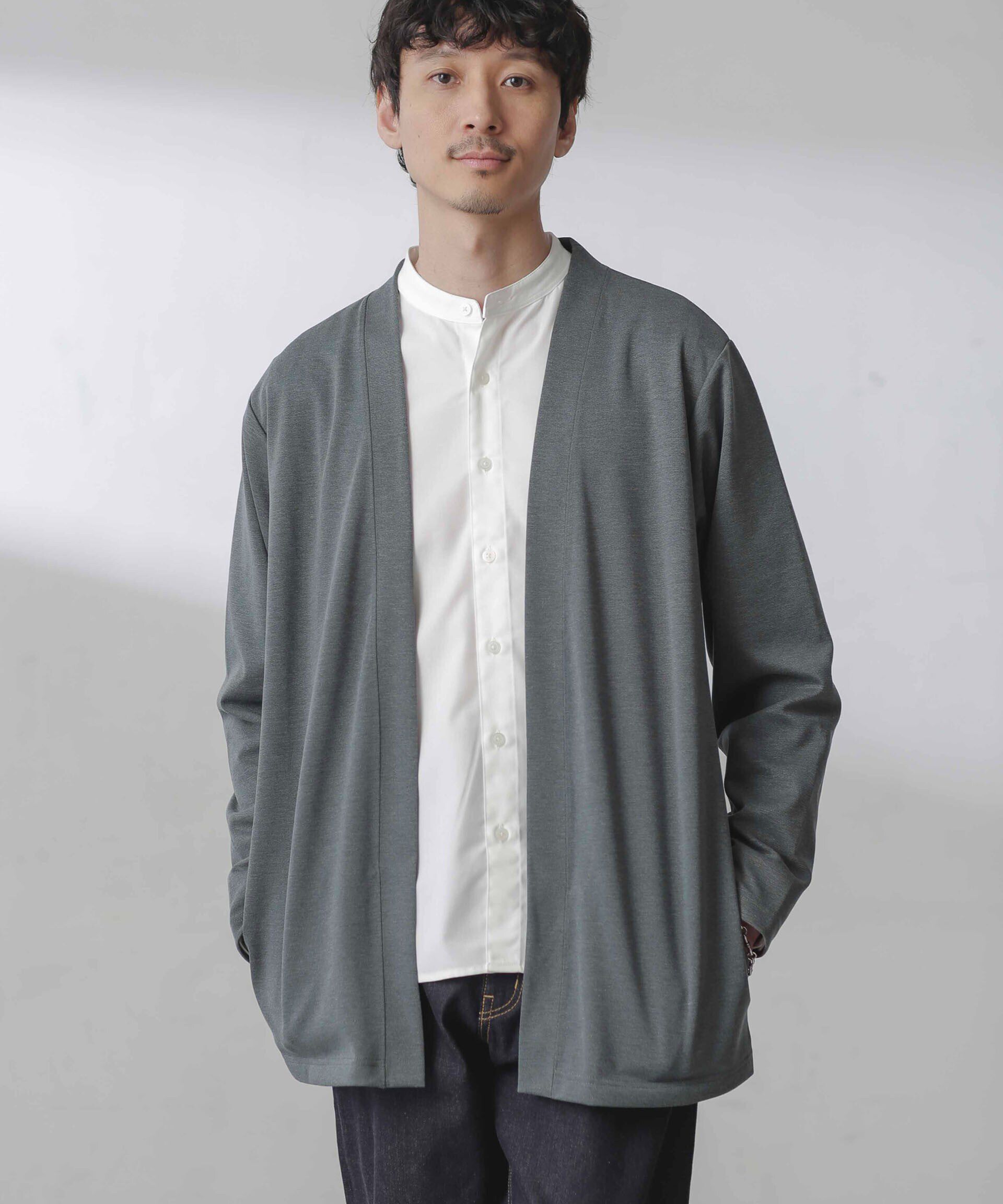 NANO universe「ダブルジャージー着流しカーディガン 24AW」|Tシャツ・カットソー|