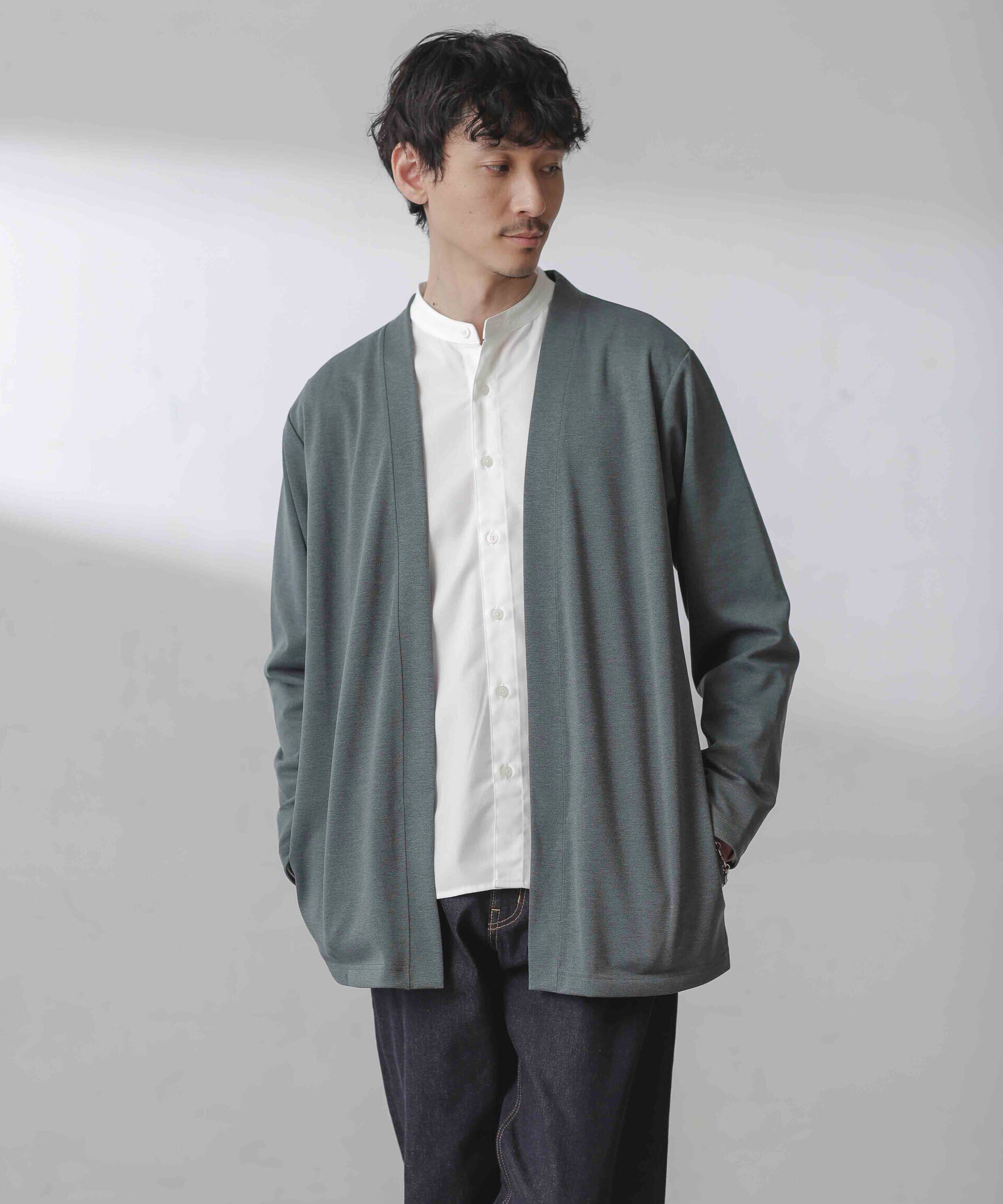 NANO universe「ダブルジャージー着流しカーディガン 24AW」|Tシャツ・カットソー|