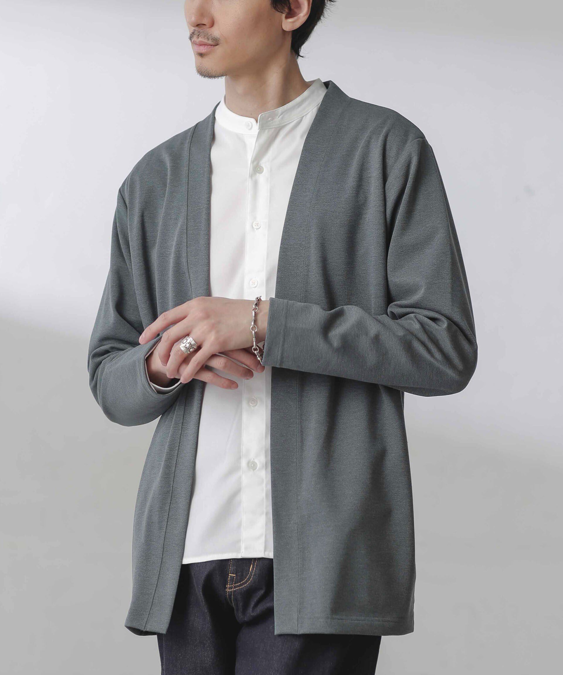 NANO universe「ダブルジャージー着流しカーディガン 24AW」|Tシャツ・カットソー|