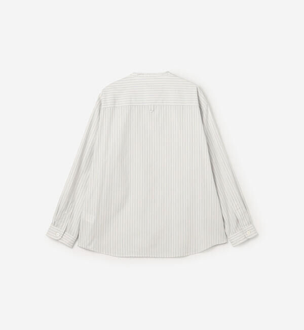 DANTON「DANTON | コットンポプリン 長袖バンドカラーシャツ STRIPE MEN」|シャツ・ブラウス|