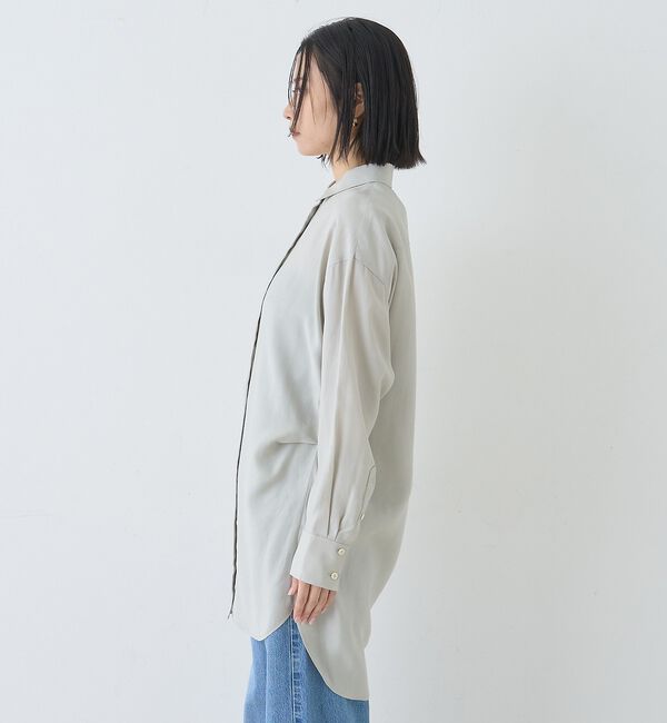 Rouge vif「ウエストタックドレープロングシャツ」|シャツ・ブラウス|