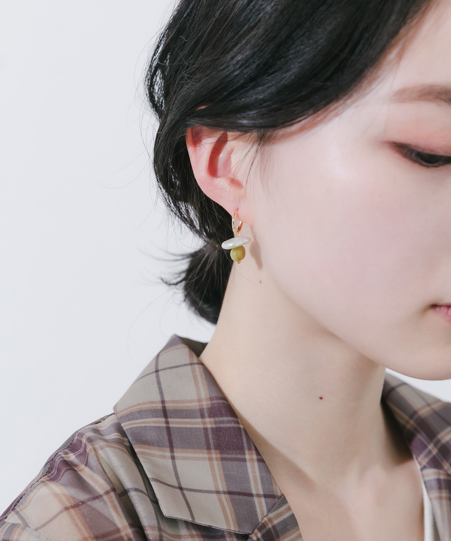 SMELLY「モチーフパールドロップフープピアス」|ピアス|