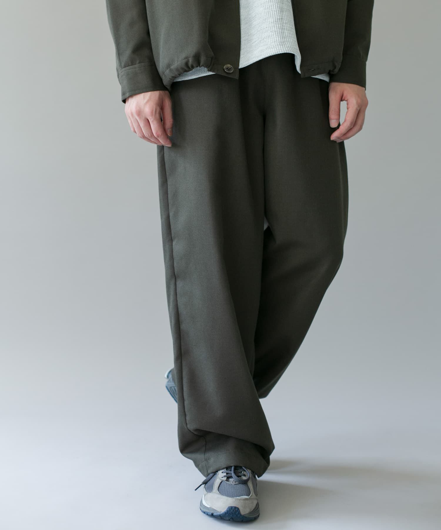URBAN RESEARCH DOORS「ジャガードチェック イージートラウザー」|その他|オリーブ