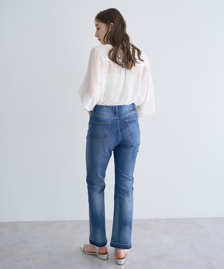 YECCA VECCA「カットオフスリムストレートデニムパンツ」|デニム|
