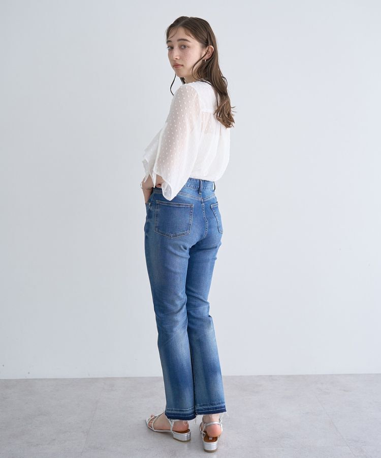 YECCA VECCA「カットオフスリムストレートデニムパンツ」|デニム|