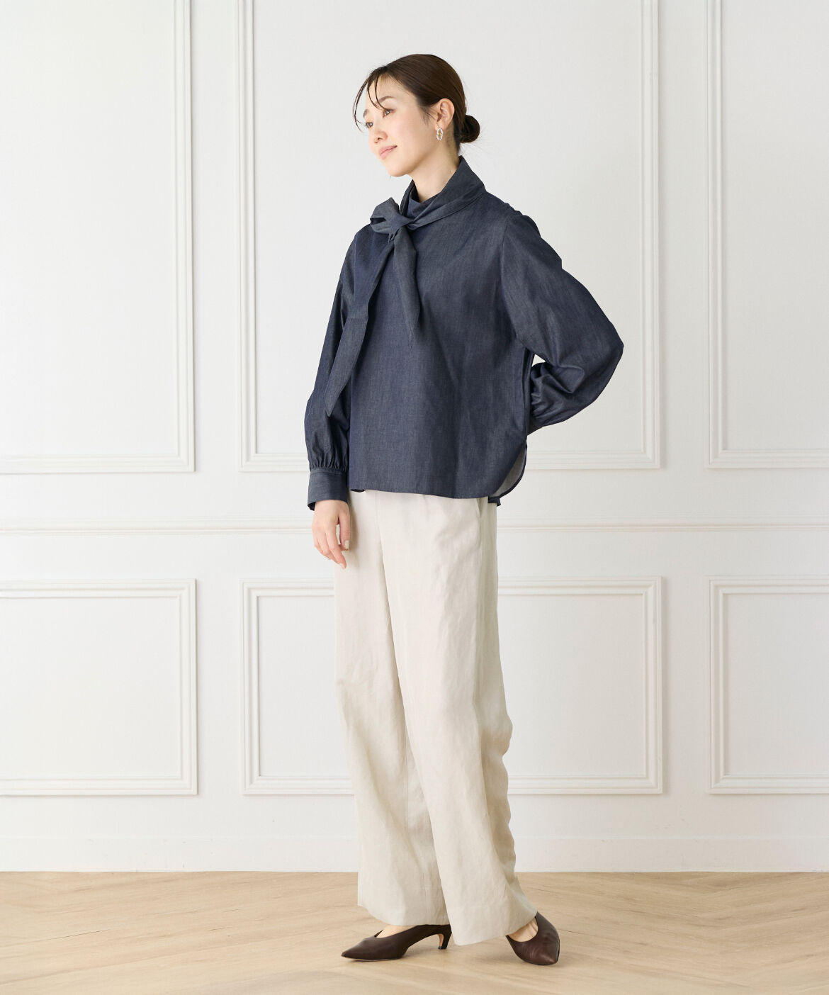 Le Souk「《大きいサイズ》ハイネックボウタイ付きブラウス　」|シャツ・ブラウス|