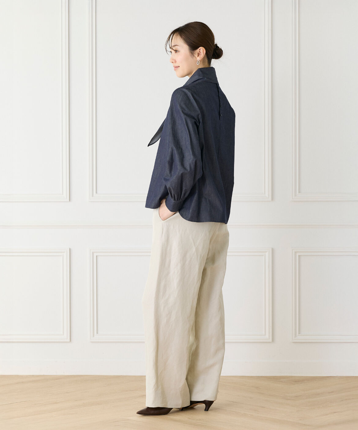 Le Souk「《大きいサイズ》ハイネックボウタイ付きブラウス　」|シャツ・ブラウス|