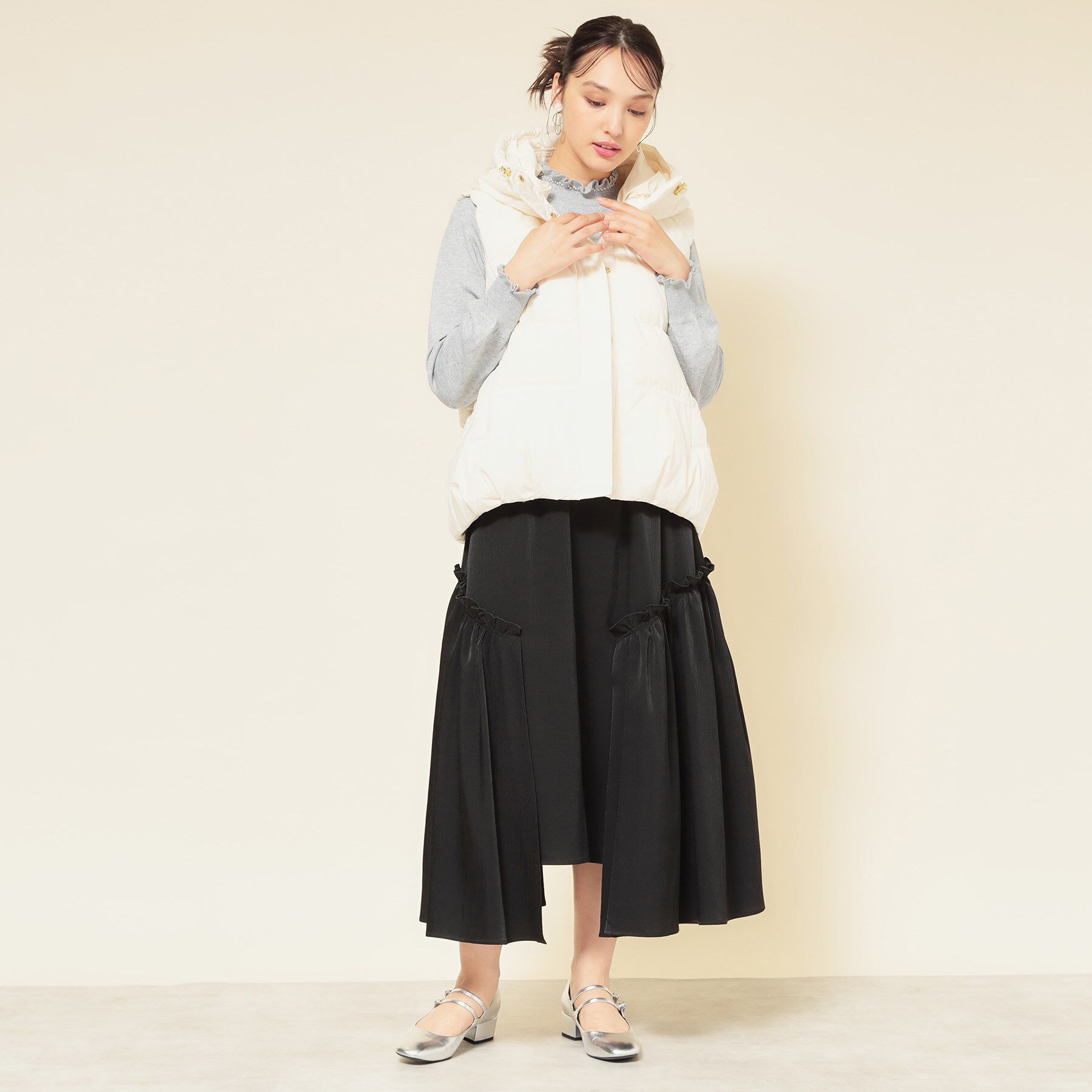SunaUna「【フード付き／2色展開】ダウンベスト」|ダウンベスト・ベスト|
