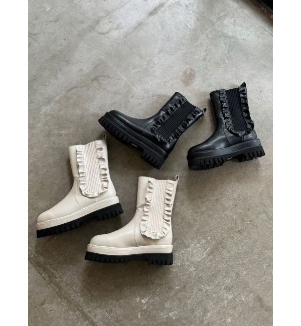 CALNAMUR「SIDE GORE FRILL SHORT BOOTS/サイドゴアフリルショートブーツ」|その他|