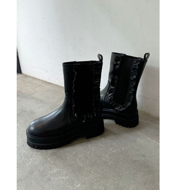 CALNAMUR「SIDE GORE FRILL SHORT BOOTS/サイドゴアフリルショートブーツ」|その他|