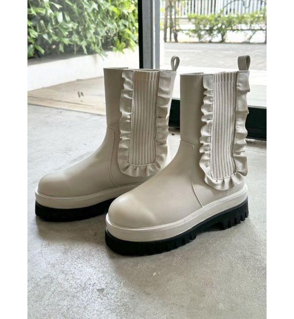 CALNAMUR「SIDE GORE FRILL SHORT BOOTS/サイドゴアフリルショートブーツ」|その他|