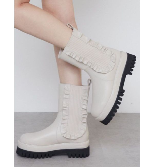 CALNAMUR「SIDE GORE FRILL SHORT BOOTS/サイドゴアフリルショートブーツ」|その他|