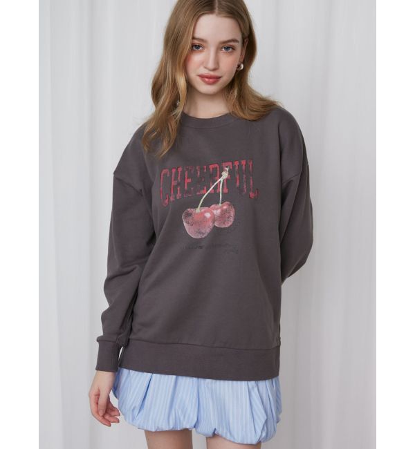 CALNAMUR「クラッシュチェリープリントビッグスウェット」|Tシャツ・カットソー|