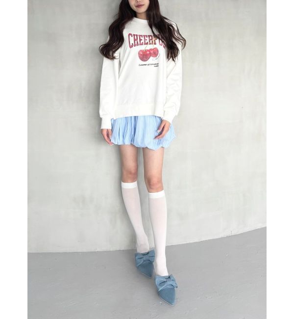 CALNAMUR「クラッシュチェリープリントビッグスウェット」|Tシャツ・カットソー|
