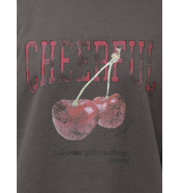 CALNAMUR「クラッシュチェリープリントビッグスウェット」|Tシャツ・カットソー|