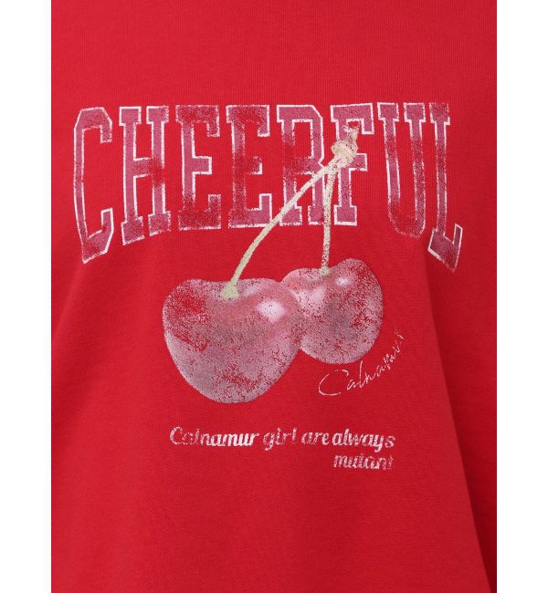 CALNAMUR「クラッシュチェリープリントビッグスウェット」|Tシャツ・カットソー|