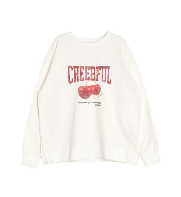 CALNAMUR「クラッシュチェリープリントビッグスウェット」|Tシャツ・カットソー|