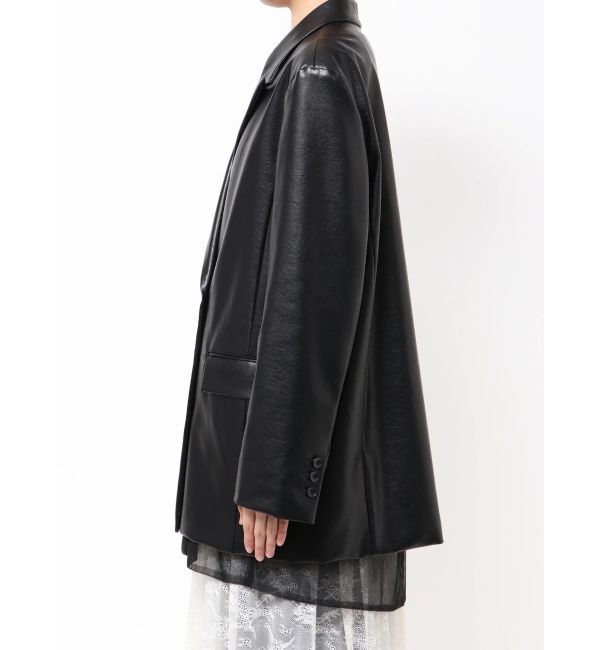 Ungrid「【Htage】チュールコンビフェイクレザージャケット」|その他|