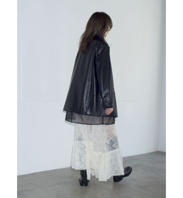 Ungrid「【Htage】チュールコンビフェイクレザージャケット」|その他|
