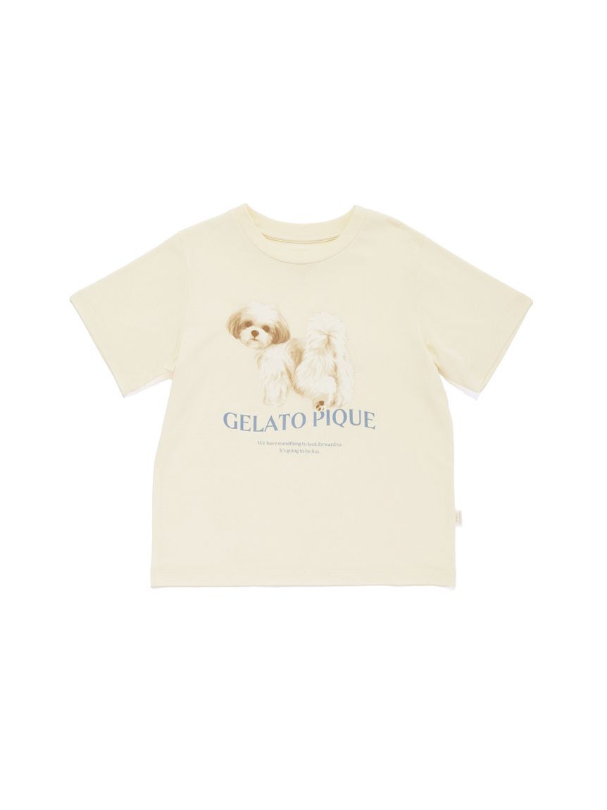 GELATO PIQUE KIDS & BABY「【JUNIOR】【接触冷感】【UVカット】お散歩ドッグワンポイントTシャツ&ショートパンツセット」|ルームウェア|