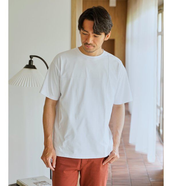 ikka「【接触冷感】ステッチ刺繍Tシャツ」|Tシャツ・カットソー|