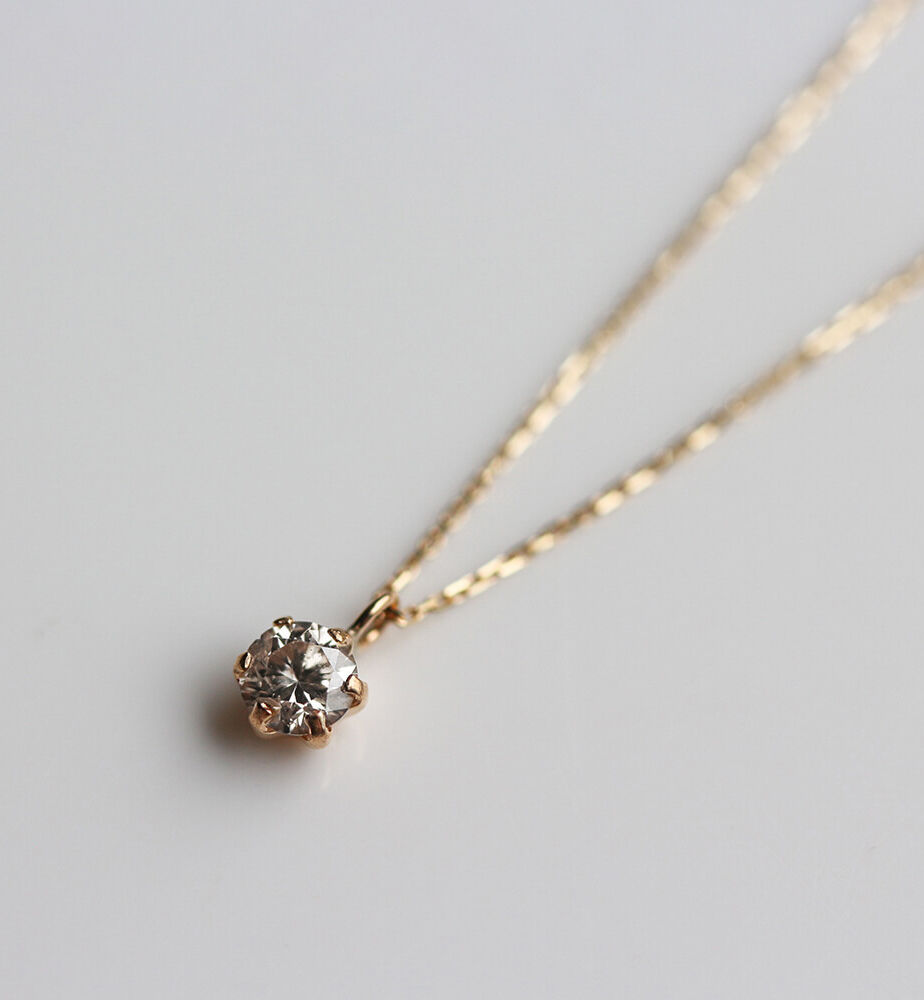 「一石 シャンパンダイヤモンド 0.15ct ネックレス | K10YG」|ネックレス|