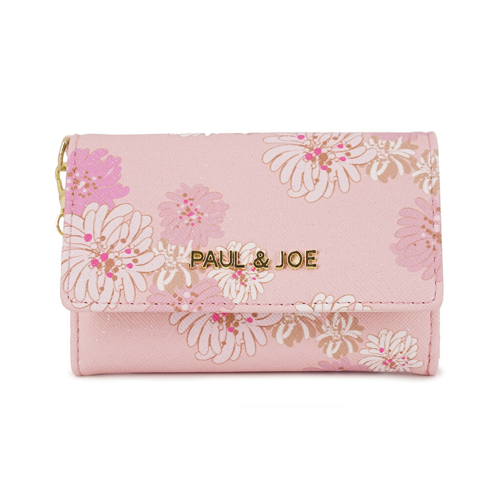 PAUL&JOE「名刺入れ／クリザンテーム　ラメ　／ＰＡＵＬ　＆　ＪＯＥ」|定期入れ|ピンク