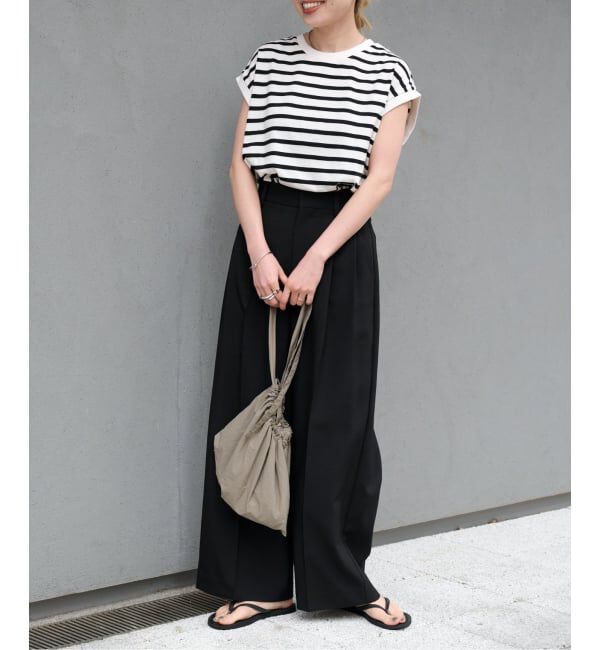 OUTDOOR PRODUCTS Usual Things「コットンボーダーワイドノースリTEE」|Tシャツ・カットソー|