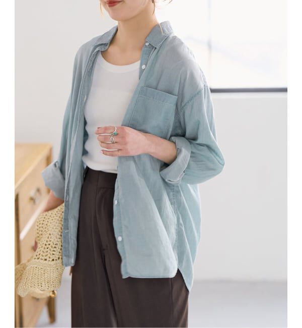 Spick and Span「《追加》2.25オンスシアーデニムシャツ」|シャツ・ブラウス|