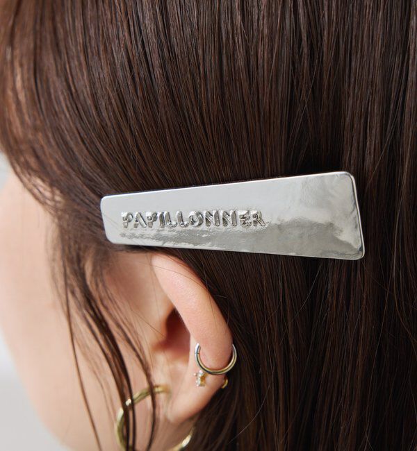  「【PAPILLONNER/パピヨネ】メタルロゴ入りヘアクリップ」|その他|シルバー
